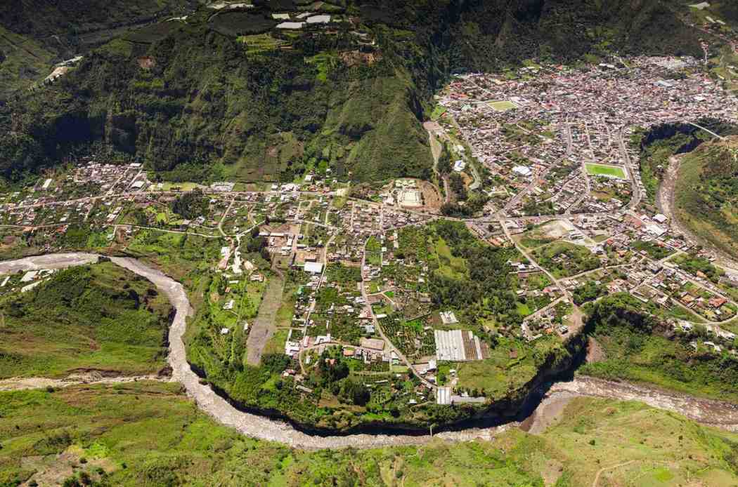 Baños de Agua Santa Northeast Aerial View