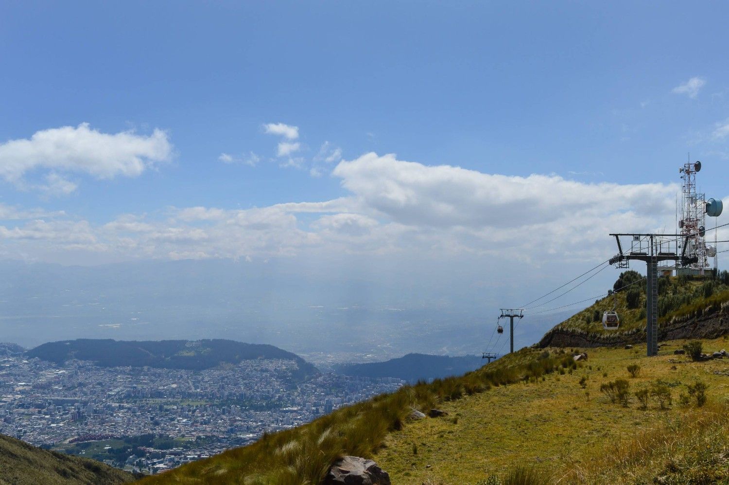 Cable Car Ropeway On Mountains Of Quito