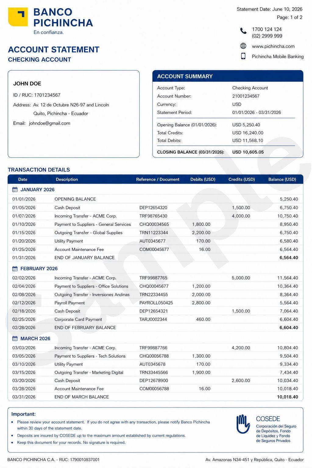 Ecuador Bank Statemnt Final