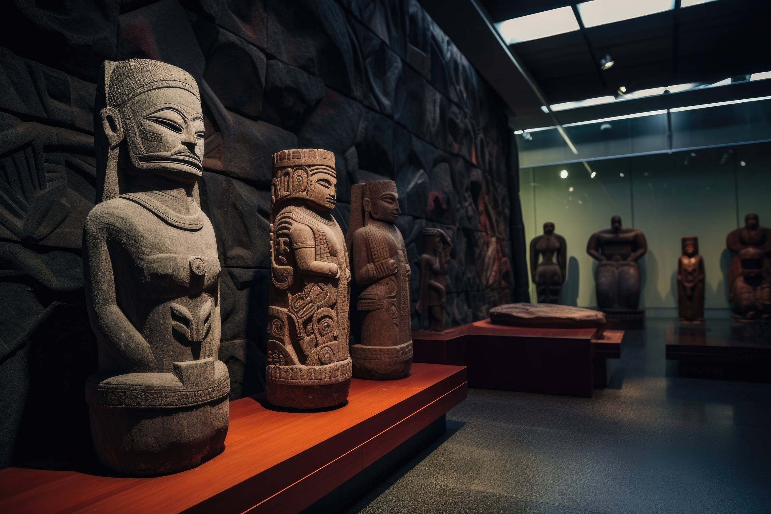 Indigenous Stone Carvings In A Museum