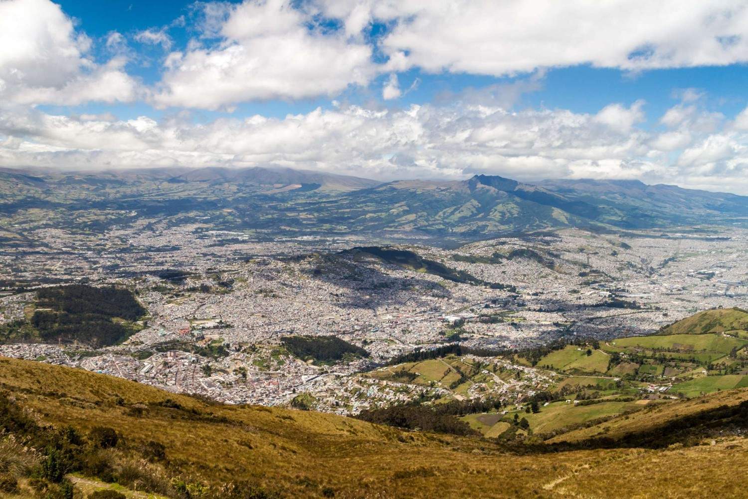 Scenic View Of Quito From The Mountains