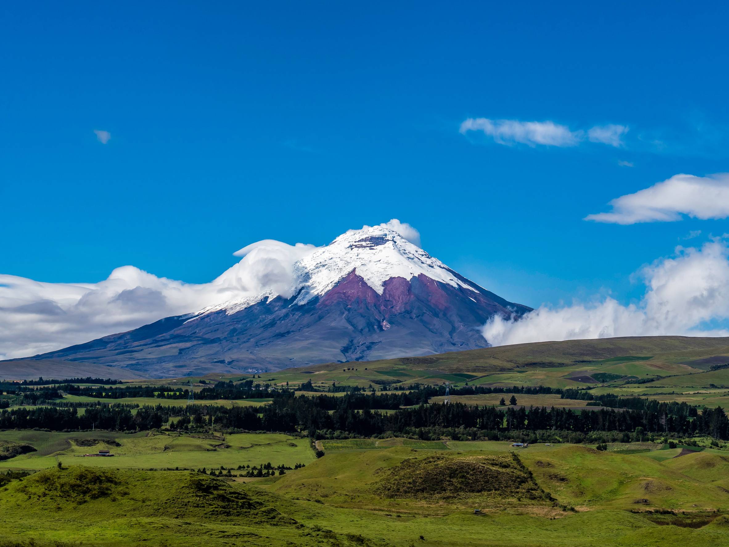 Snow Capped Cotopaxi Volcano In Ecuador